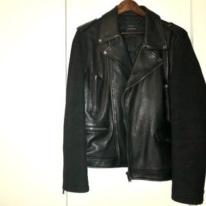 Kent & Curwen Leather Biker Moto Jacket